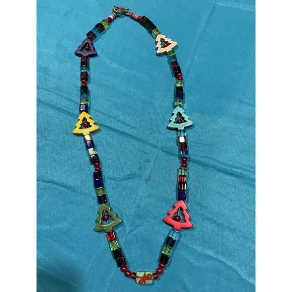 Gorgeous Glass Christmas Tree Necklace - Picture 2 of 8